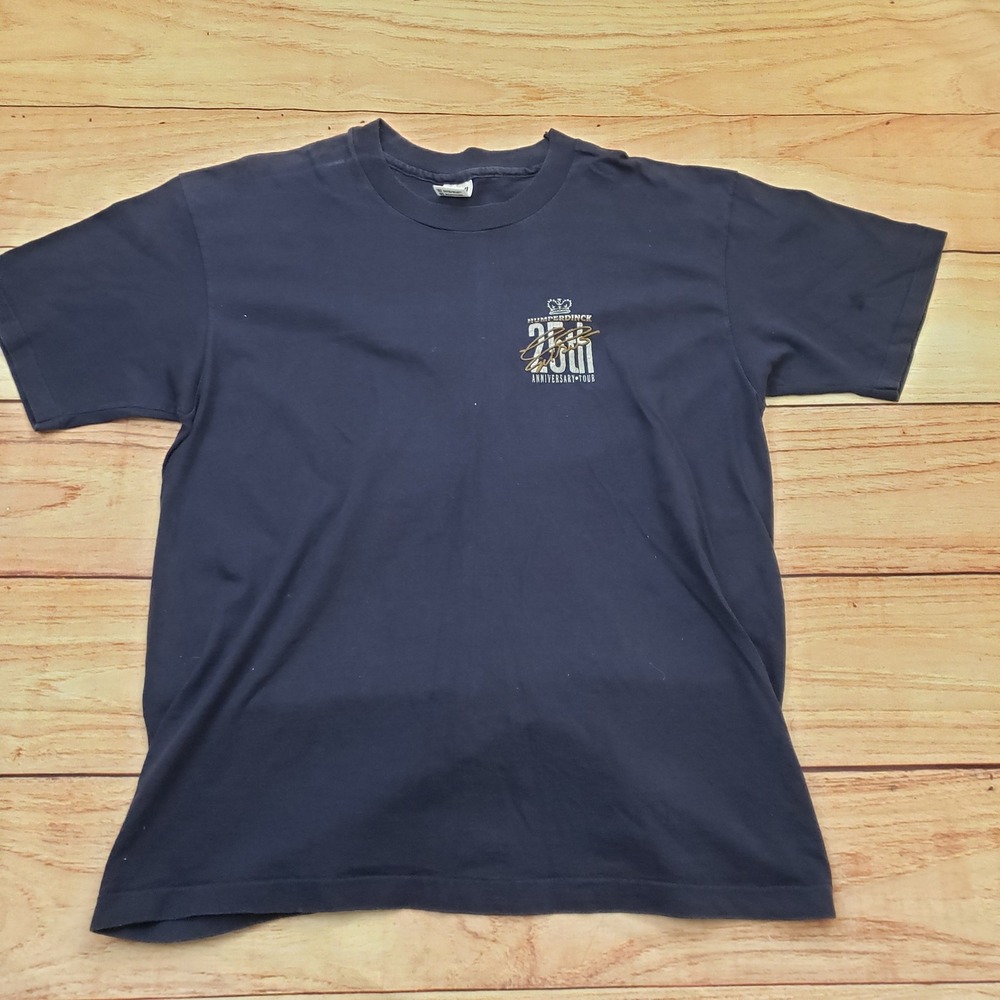 VINTAGE Engelbert Humperdinck‎ 25th Anniversary Tour Shirt XL Navy Blue ANVIL